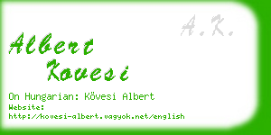 albert kovesi business card